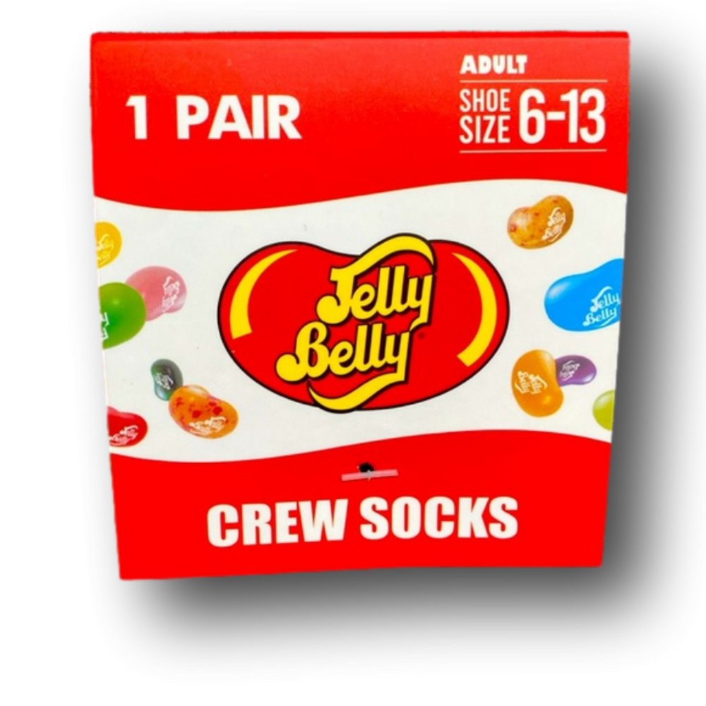 3/$20 Jelly Belly Retro Candy Funny Novelty Crew Socks - Brand New - Picture 2 of 3